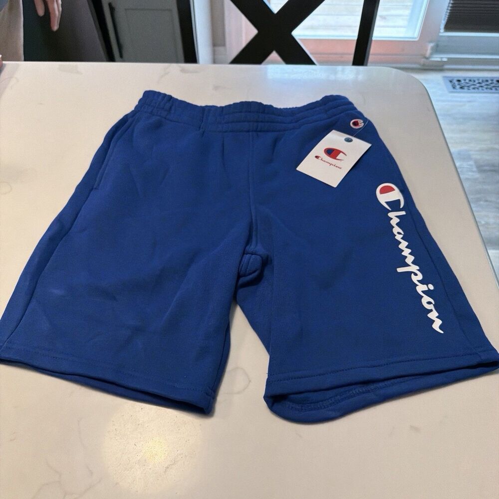 Champion Kids' Signature 'Surf the Web' Fleece Shorts - Blue M 10/12